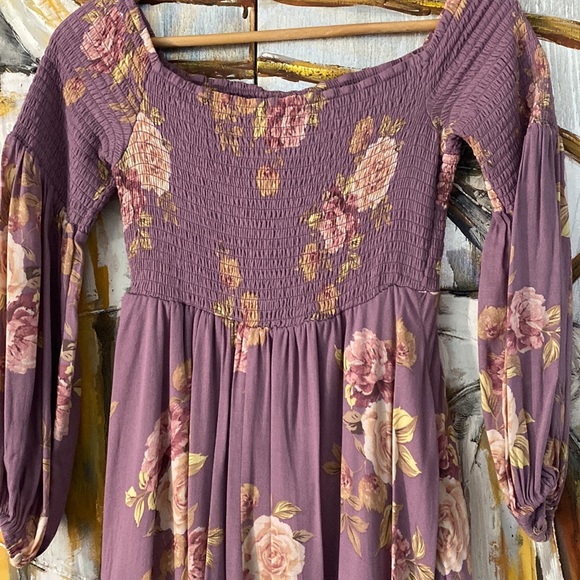 Altar'd State Off The Shoulder Floral Printed High-low Dress Women's Size S - Picture 4 of 9